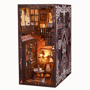 IIECREATE SL-13 No.9 Château Secret II Kit de nichoir <span class=keywords><strong>à</strong></span> livres fait <span class=keywords><strong>à</strong></span> la main DIY Puzzle en bois 3D pour adultes Maison miniature DIY - Product Image 1