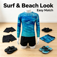 Maillot de surf personnalisé à impression intégrale, vente en gros d'usine, manches longues, séchage rapide, extensible