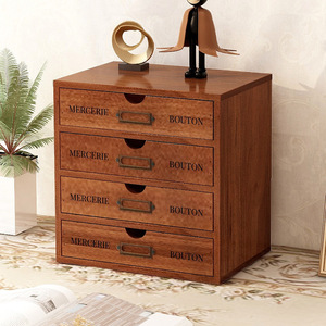 Meuble de rangement en bois à 4 tiroirs, anti-humidité, organisateur de bureau, organisateur de bureau de table - Product Image 4