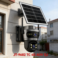 Cámara de Seguridad Solar Jortan JT-9682 TC 4G 6MP para Exteriores con Doble Lente, Batería de 10000mA, WiFi Inalámbrico, Almacenamiento en la Nube y Tarjeta SD