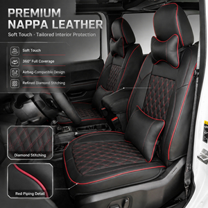 Funda de Asiento de Coche Personalizada para <span class=keywords><strong>Jeep</strong></span> Wrangler JL 2018-2024, Cuero Nappa de Lujo, Impermeable, Fácil de Limpiar, Juego Completo, Directo de Fábrica - Product Image 5