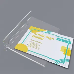 Plastic Frame Flyer Holder Double Frames Clear Acrylic Display Stand For Store Restaurant 3 Pack