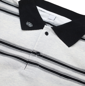 เสื้อยืดผู้ชายผ้าฝ้าย 100% คุณภาพพรีเมียม คอกลม แขนเสื้อแบบดรอปโชว์เดอร์ สตรีทแวร์ โอเวอร์ไซส์ ลายทาง - Product Image 5