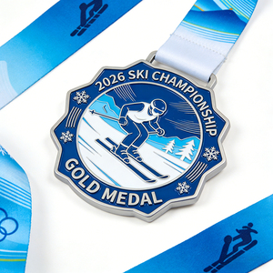 Medallas Deportivas 3D de Oro al por Mayor, Medallas Personalizadas de Aleación de Zinc con Impresión UV para Maratón, Esquí y Salto de Nieve - Product Image 2