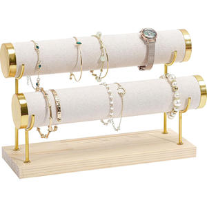 Expositor de Joyería al por Mayor, Soporte Desmontable para Pulseras, Estantes de 3 Niveles, Organizador de Relojes de Pulsera de Terciopelo - Product Image 1