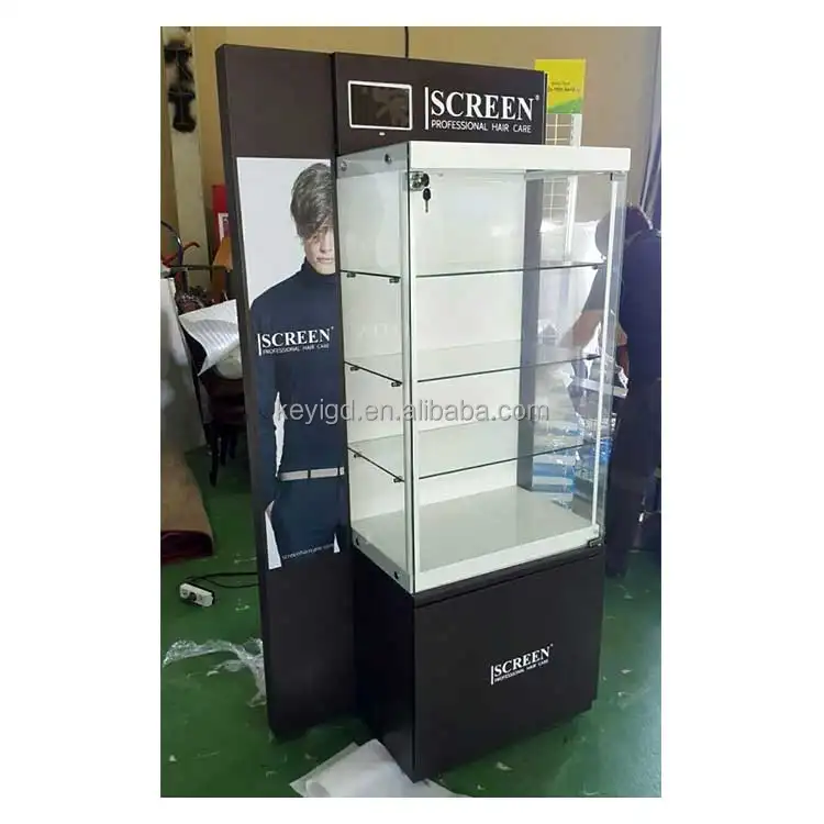 Vitrine de bijuterias personalizado oem, vidro de bijuterias vidro vidro expositor armário com luz led