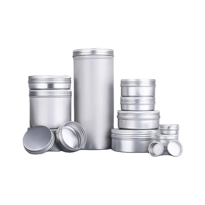 5ml-1000ml Empty cosmetic pots container Jar beard hair wax skin care cream aluminium jar with custom