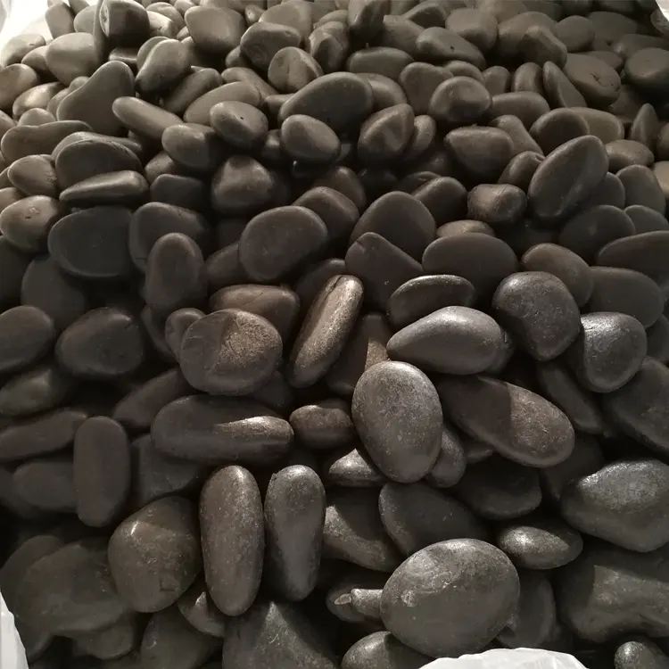 wholesale price normal polished black pebbles