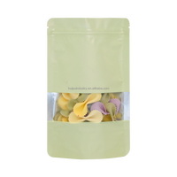 Sac d'emballage alimentaire en mylar à quantité minimale de commande basse d'usine, sac pochette debout, sac résistant aux odeurs, Doypack à impression personnalisée avec fenêtre transparente