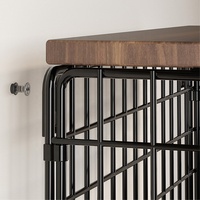 Panier de rangement suspendu personnalisé en fil métallique pour oignons et pommes de terre, panier à fruits empilable en métal avec couvercle en bois