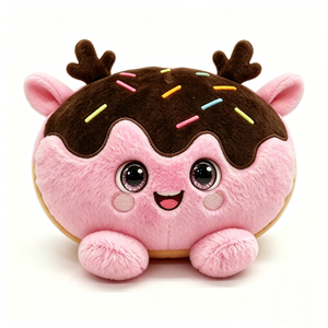 Peluche personnalisée en forme de beignet renne, jouet animal en peluche alimentaire, dessert en peluche, animal en peluche pour Halloween, rembourrage en coton PP, unisexe, bébé 0-24 mois - Product Image 2