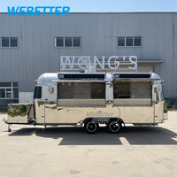 WEBETTER Rue Café Remorque Alimentaire Remorque pour Traiteur Commercial Remorque Mobile Restaurant Dessert Food Truck Hot Dog Food Chariots à Vendre