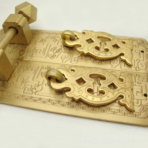 Chengyu Bogulong Chinese Style Pure <b>Copper</b> Cabinet <b>Door</b> Handle 13cm Rectangle Polished Surface Decoration Installation - Product Image 3