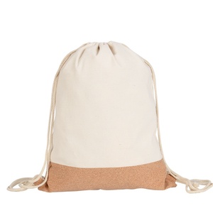 Sac à dos en toile recyclée BSCI en gros, petit sac à cordon, sac à déjeuner en toile de coton pour le sport - Product Image 1