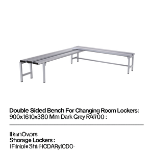 Fami Double Sided <b>Bench</b> For Changing Room Lockers 900x1610x380 Mm Dark Grey Ral7000 - Product Image 3
