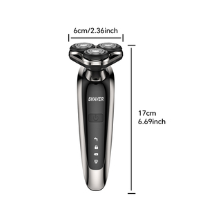 เครื่องโกนหนวดแบบใบมีดหมุนสามใบ ใช้พลังงานจาก USB กันน้ำได้ ชาร์จแบบ Type-C สำหรับใช้ในบ้านและโรงแรม ใบมีดสามชั้น - Product Image 5