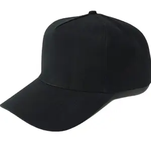 Custom Design 5 Panel A Frame Hats Flat Embroidery Fit Blank Black Wholesale Logo Men Sports Baseball Cap