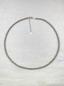 Collar de Pirita con Cuentas, Joyería Delicada con Piedras Preciosas, Cuentas Microfacetadas, Collar de Cristal, Joyería Minimalista, Pequeñas Piedras Preciosas para Mujer - Product Image 5