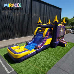 Château gonflable commercial avec toboggan aquatique, mascotte tigre 3D, château gonflable avec piscine pour location événementielle - Product Image 3
