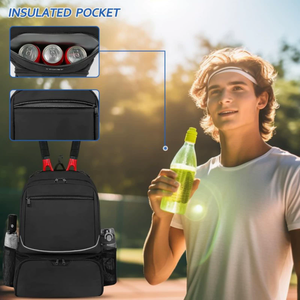 Wholesale Tennis Bag, <b>Large</b> Tennis Racket <b>Backpack</b> for Men & <b>Women</b>, Ventilated Shoe Compartment, Holds 2 Rackets - Product Image 5