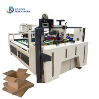 Type semi-automatique de double morceaux boîte de carton ondulé pliant collant la machine pour le carton ondulé