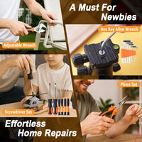 Boîte à Outils en Plastique SOLUDE avec Ensemble de 82 Outils à Main pour Maison : Tournevis, Marteau, Scie, Clé, Douille et Matériel de Rangement