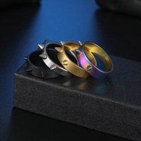 Bagues plaquées 6 mm style punk à 3 pointes, pour défense d'urgence, unisexe, pour couple, à porter au quotidien, bijoux en gros