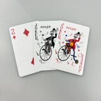 Cartes à jouer rectangulaires en papier personnalisées, lot de 2, taille standard de poker, rouge et bleu |   Finition coussin d'air Trusted 1885 52+2 Joker