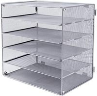 Porte-documents en métal A4 multicouche, plateau de classement de bureau avec boîte de rangement, étagère de rangement empilable