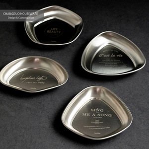 304 Stainless Steel Dipping <b>Sauce</b> Dish Small Side Plate For Hotel Restaurant Customization - Product Image 1