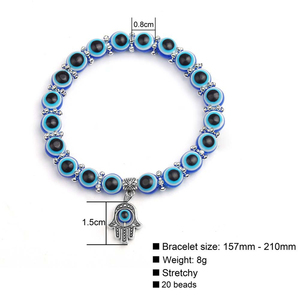 Custom High Quality Lucky Personalized Punk Style Skull Blue Eye Sapphire <strong>Amethyst</strong> <strong>Bracelets</strong> for Boy Hand and Men - Product Image 4