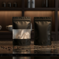 Petit sac d'emballage alimentaire en plastique autoportant avec logo personnalisé, fermeture éclair auto-scellante, estampage à chaud, emballage pour céréales/grains de café
