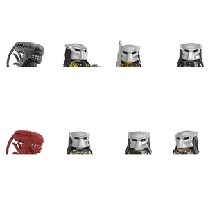 Figurines d'action de dessins animés de la série de films Alien Predator, blocs de construction à assembler, modèle MOC DIY à l'échelle 1:8, jouet - Product Image 3
