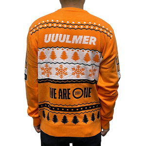<span class=keywords><strong>Pull</strong></span> tricoté jacquard à col rond et manches longues, motif arbre de Noël, orange, personnalisé, vente en gros d'usine, idéal pour les cadeaux de fin d'année - Product Image 2