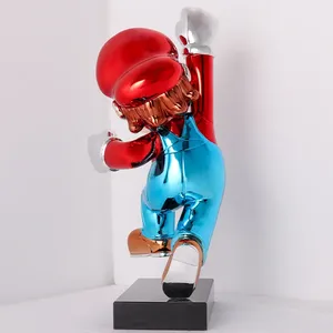 Artesanía de Resina Pop Art, <span class=keywords><strong>Super</strong></span> <span class=keywords><strong>Mario</strong></span> Cromado Multicolor, Electrochapado, 75CM, Decoración de Escritorio, Accesorios para el Hogar - Product Image 4