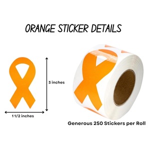 Autocollants de sensibilisation avec ruban orange, étiquettes autocollantes en vinyle BOPP pour activités promotionnelles - Product Image 3