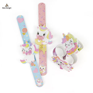 2023 yeni varış sevimli Unicorn çocuk Snap saatler çocuklar karikatür silikon ışık LED dijital bilezik çocuklar oyuncak tokat kol saati - Product Image 2