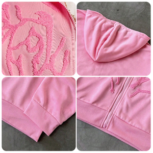 Felpa con Cappuccio Gotica con Cuore e Ragnatela, Unisex, con Zip, Trendy e Comoda per Uso Quotidiano - Product Image 4