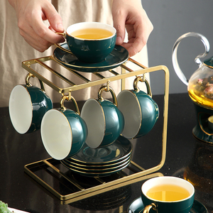 1หม้อและ6ถ้วยเซรามิกพอร์ซเลนกาแฟถ้วยและหม้อสำหรับโรงแรมแก้วนมถ้วยชา - Product Image 3