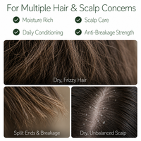 OEM Blue Magic Organik Vegan Bebas Kekejaman Hewan Pelembap Minyak Rambut Penumbuh Rambut Tahan Lama Kondisioner Rambut