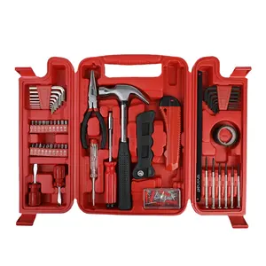 149pcs Hand Tool Set For Home Repairing Red Plastics Box Household Hardware Tools Set