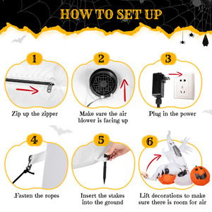 DB 11.8 FT Halloween décorations extérieures géant effrayant araignée et citrouille fantôme gonflables Halloween publicité gonflables - Product Image 3