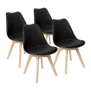 Cadeira de Jantar de Qualidade Direta da Fábrica Cadeira de Cozinha Retrô Feita de PP e Madeira Maciça Cadeira Tulipa de Plástico - Product Image 1