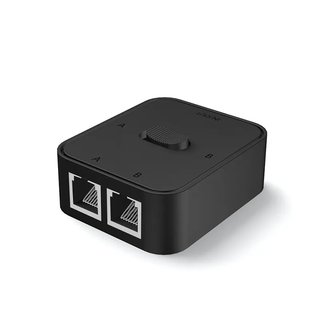 2 Port RJ45 LAN Gigabit Network Switch Selector 1000M 2 in 1 Out/1 in 2 Out Passive Internal External Network Switcher Splitter