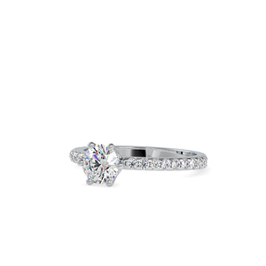 Anillo de compromiso de diamante cultivado en laboratorio de corte princesa, banda elegante, joyería para mujer, chapado en plata, fabricado para aniversario - Product Image 3