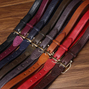 Cinturón de cuero de vaca genuino de doble cara lavado con agua Vintage de alta calidad para mujer, cinturón vaquero de moda, hilo de coser - Product Image 5