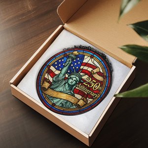 Colgante de Vitral con Diseño del 250 Aniversario de América, Decoración Colgante para Hogar y Jardín - Product Image 3