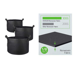 Sacs de culture en tissu non tissé épais et robustes pour plantes, légumes et fleurs, avec poignées, OEM DD1571, capacité de 1 à 400 gallons - Product Image 5