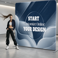 Support d'affichage en tissu tendu de style moderne, grand format, cadre en aluminium, pliable, impression de logo personnalisée, bannière publicitaire pour événement