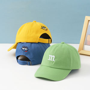 100% coton M lettre broderie enfants casquette mignon extérieur parasol réglable enfants casquettes de Baseball - Product Image 2